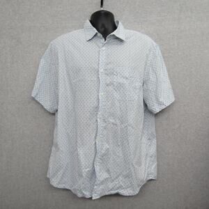 Old Navy Shirt Mens X Large Blue Whit Short Sleeve Eaveryday Shirt Casual Preppy